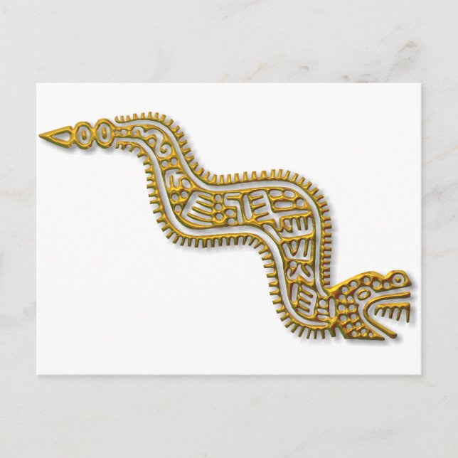 Mayan Serpent-guld Vykort (Framsida)