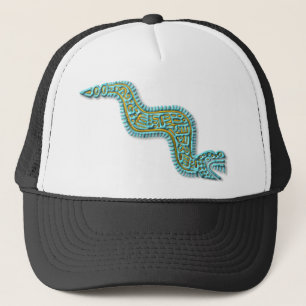 Mayan Serpent-turkos och guld Truckerkeps