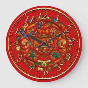 Mayan Sol Calendar Aztec Mexican History Clock Stor Klocka