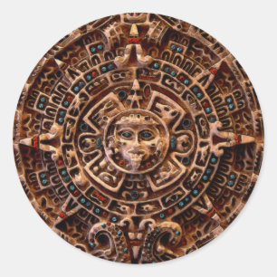 MAYAN Sol Calendar (Mexiko) Runt Klistermärke