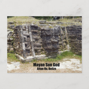 Mayan Sol God - Altun Ha, Belize Vykort