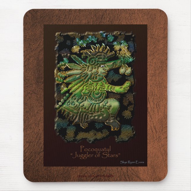 Mayan Star juggling God på Faux Leather Mousepad Musmatta (Framsidan)