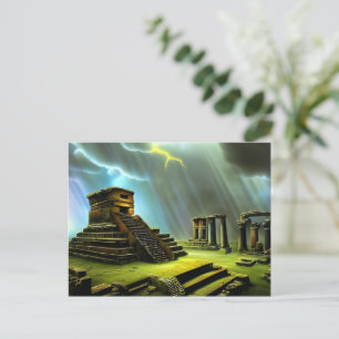 Mayan Temple Ruins Fantasy Art Vykort