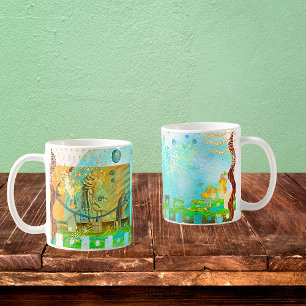 Mayan Turcouise & Golden Misty Himlar Kaffemugg