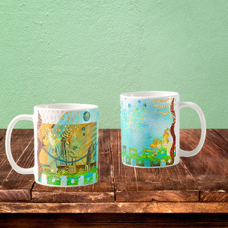 Mayan Turcouise & Golden Misty Himlar Kaffemugg