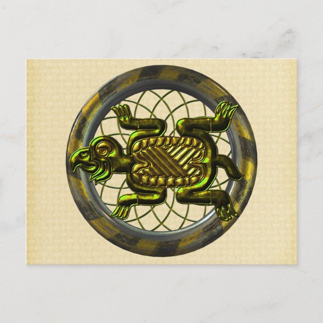 Mayan Turtle Vykort (Framsida)