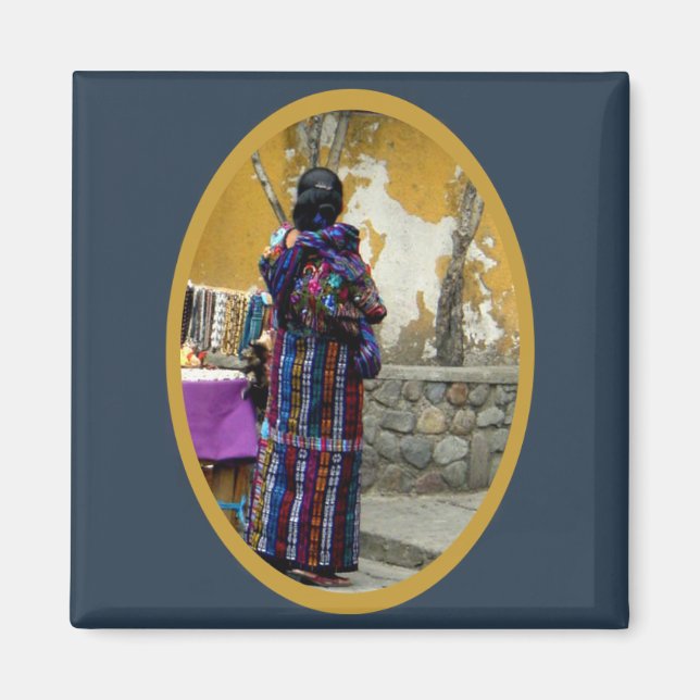 Mayan Woman i Panajachel Guatemala Magnet (Framsidan)