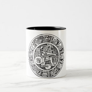 Mayancirkeln, mexikansk hieroglyf(Maya) Två-Tonad Mugg