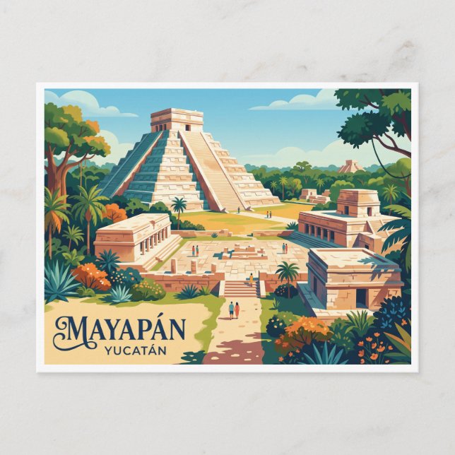 Mayapán Tecoh Mexiko Vykort (Framsida)