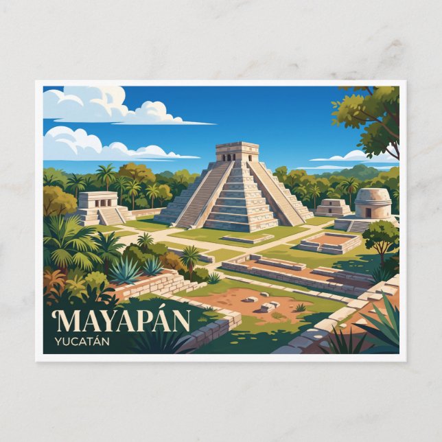 Mayapán Tecoh Mexiko Vykort (Framsida)