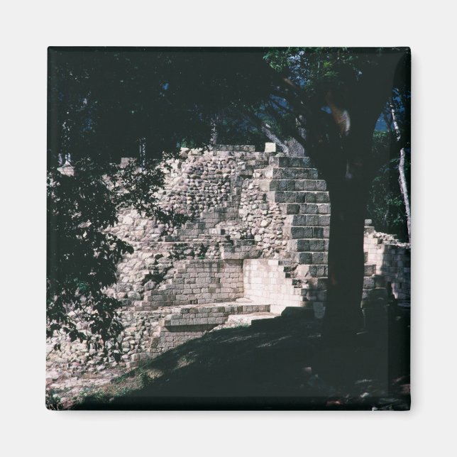Mayaruiner Copan Stad Honduras Foto Designad Magnet (Framsidan)