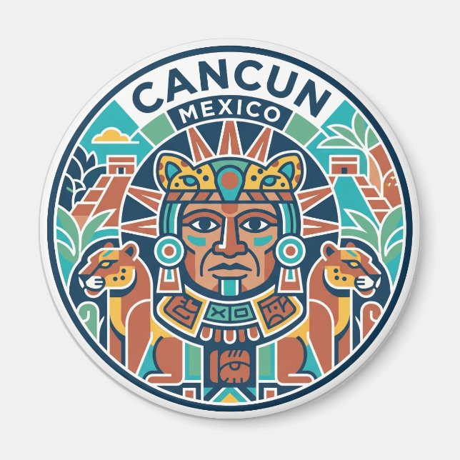 Mayas solgud (Kinich Ahau) Mexiko Magnet (Framsidan)