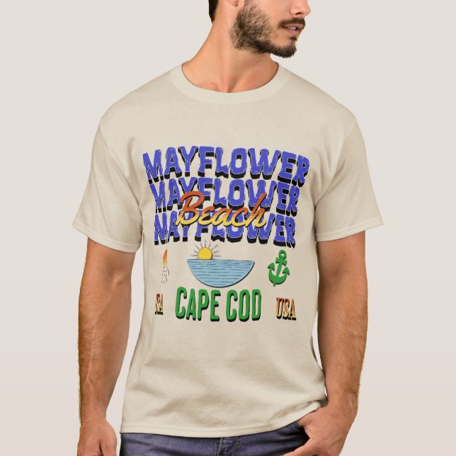 Mayblomma Beach, Cape Cod T Shirt (Framsida)