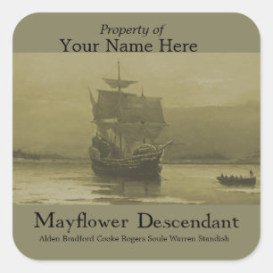 Mayblomma Bookplate Fyrkantigt Klistermärke