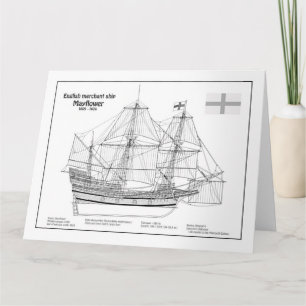 Mayblomma - Frakt Blueprint Plans BD Tack Kort