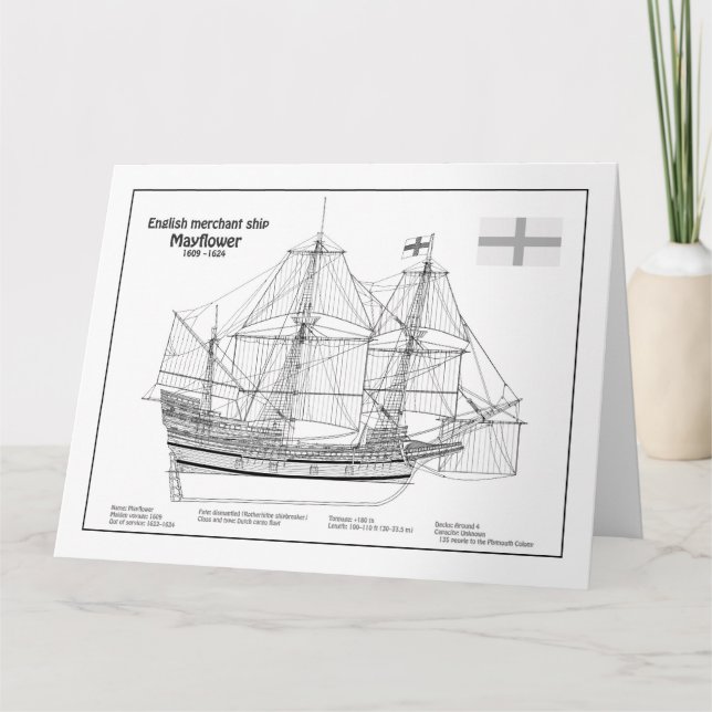 Mayblomma - Frakt Blueprint Plans BD Tack Kort (Framsida)
