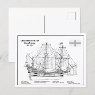 Mayblomma - Frakt Blueprint Plans BD Vykort