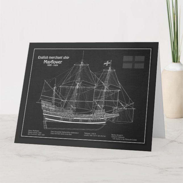 Mayblomma - Frakt Blueprint Plans PD Tack Kort (Framsida)