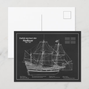 Mayblomma - Frakt Blueprint Plans PD Vykort