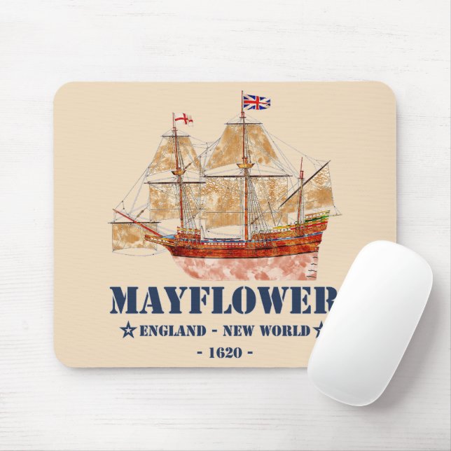 Mayblomma Tall Frakt - England till New World 1620 Musmatta (Med mus)