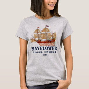 Mayblomma Tall Frakt - England till New World 1620 T Shirt