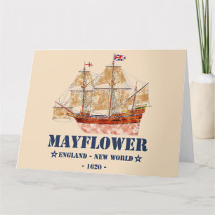 Mayblomma Tall Frakt - England till New World 1620 Tack Kort