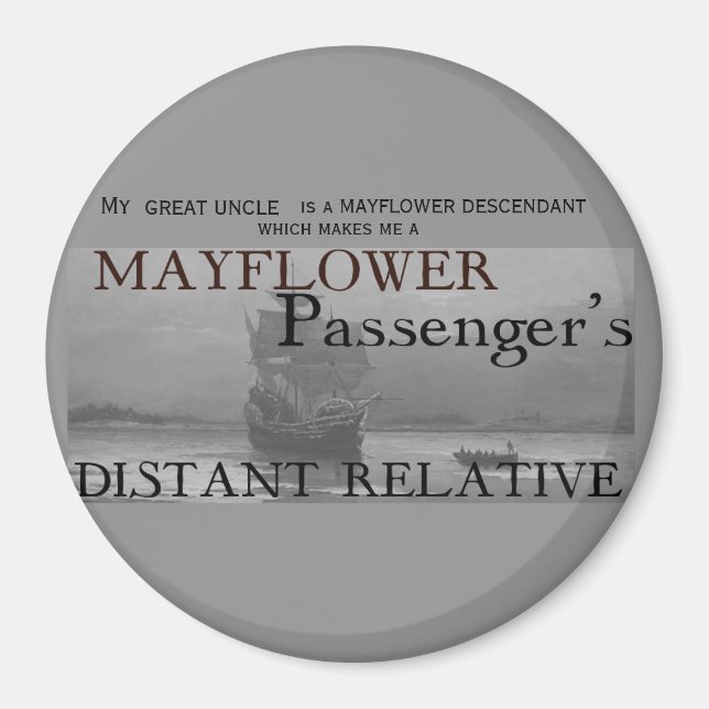 Mayblomman Passenger's Distant Relative Magnet (Framsidan)