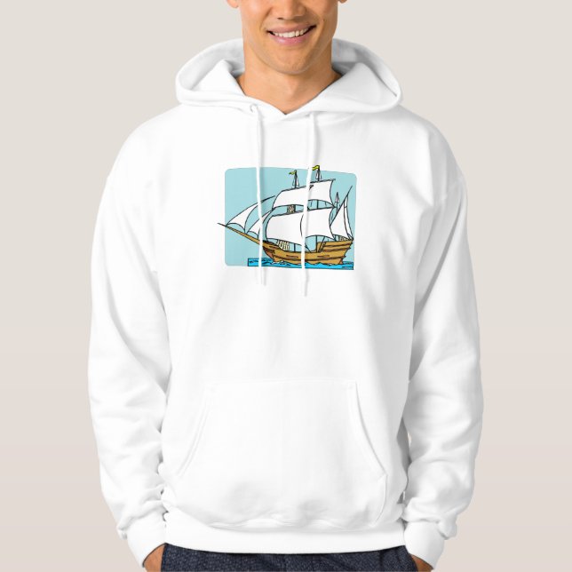 Mayblommor seglar till Plymouth Sweatshirt (Framsida)