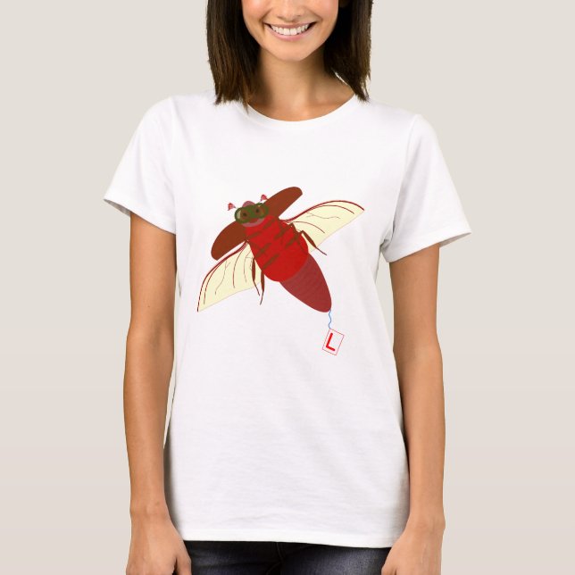 Maybug Flight School! Lönsam illustration T Shirt (Framsida)