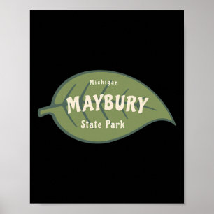 Maybury State Park Michigan Höst löv Vacation Poster