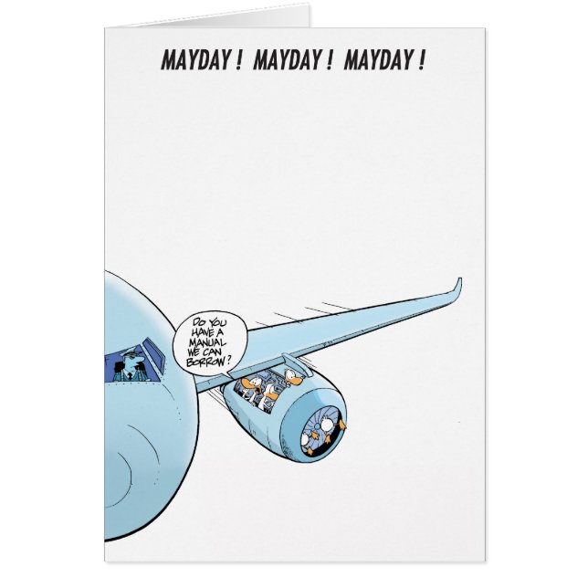 Mayday! Mayday! Mayday! Ankor i motorn Hälsningskort (Framsidan)