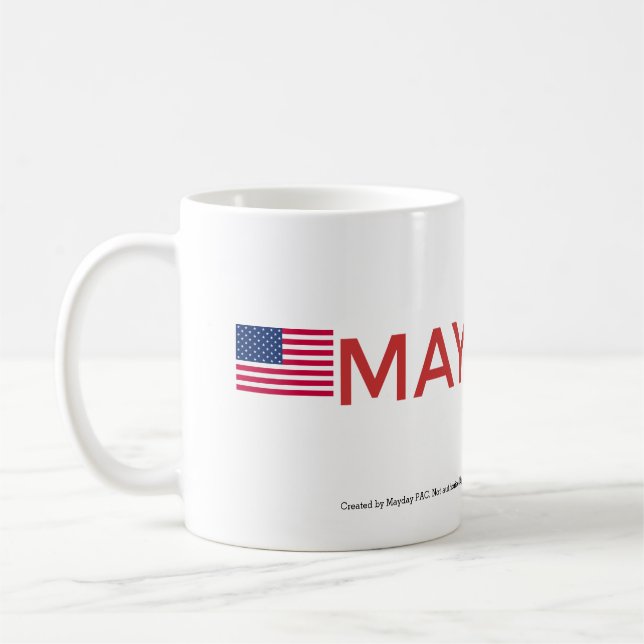 MAYDAYlogotyp & amerikanska flaggankopp Kaffemugg (Vänster)