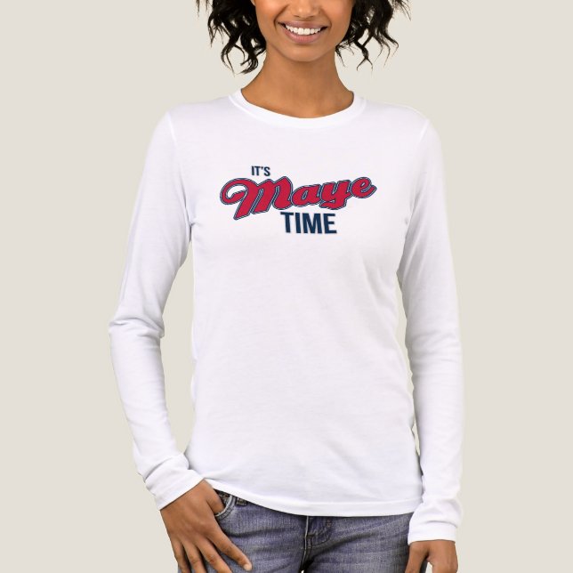 Maye Woman's Long Sleeve Tee | Game Day Football (Framsida)