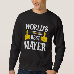 Mayer Surname Funny Team Family Efternamn World's Lång Ärmad Tröja