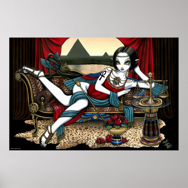 "Mayet" Egyptian Goddess Maat Angel Art Poster (Framsidan)