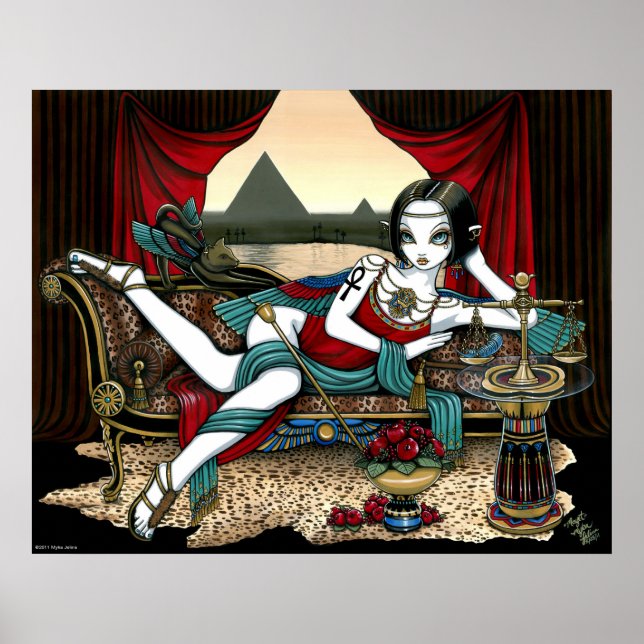 "Mayet" Poster den egyptiska gudinna Pyramid Angel (Framsidan)