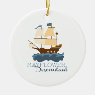 Mayflower ättling julgransprydnad keramik