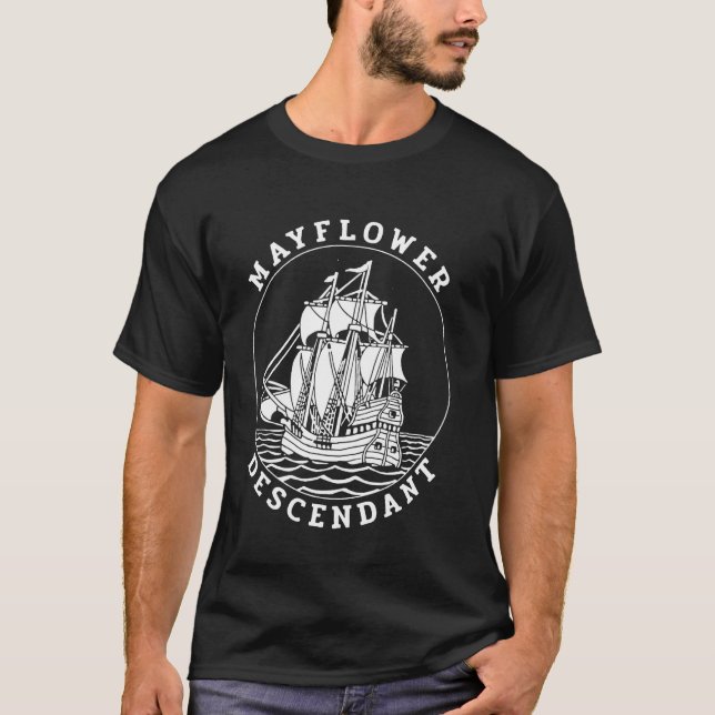 Mayflower-efterkommande T Shirt (Framsida)