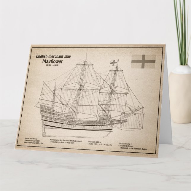 Mayflower - Fartygsritningar SD Tack Kort (Framsida)
