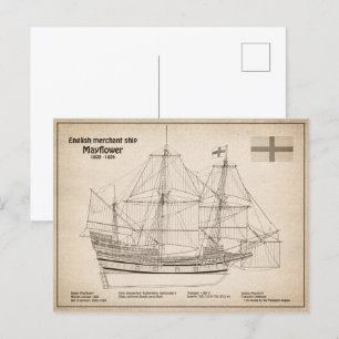 Mayflower - Fartygsritningar SD Vykort