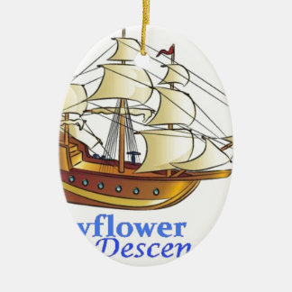 Mayflower härstamma seglingfrakt julgransprydnad keramik