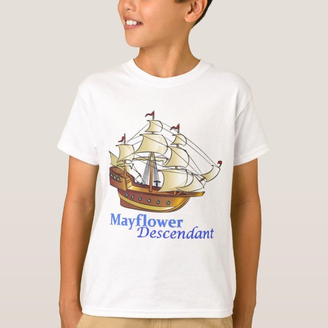 Mayflower härstamma seglingfrakt t-shirt (Framsida)