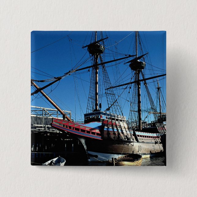 Mayflower II, historisk Landmark för medborgare, Knapp (Framsida)