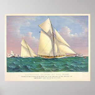 Mayflower slår Galatea 1886 Poster
