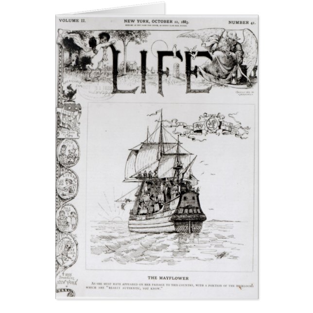 Mayfloweren, beklär täcker från 'Life Hälsningskort (Framsidan)