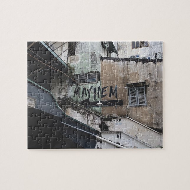 Mayhem Graffiti Street Art Colorful Pussel (Horisontell)