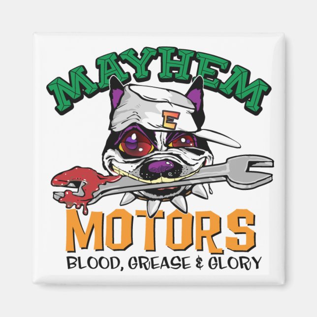 Mayhem Motors Magnet (Framsidan)