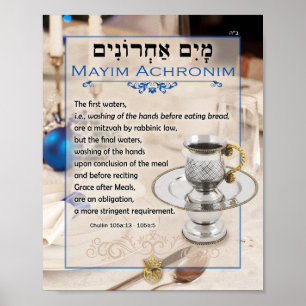 Mayim Achronim Last Vatten Talmud Quote Art Poster