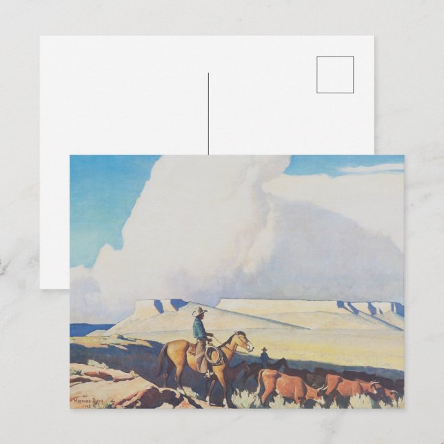 MaynardDixon Open Range Classic Westernt liggande Vykort (Fram/baksida)