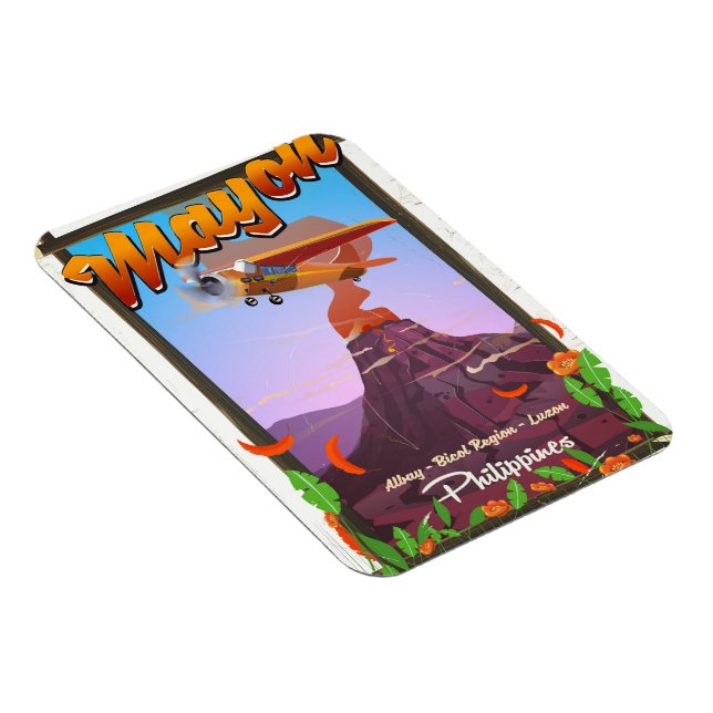 Mayon Volcano philippines äventyr poster Magnet (Högersidan)